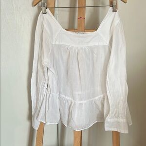 American Eagle Women's White Blouse Wise Flow Size S